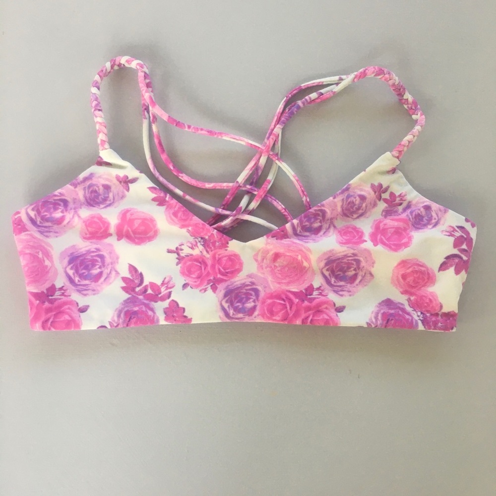 PacSun rose print bikini top
